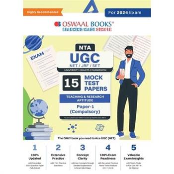 Oswaal NTA UGC NET/JRF/SET Paper-1 (Compulsory) 15 Year's Mock Test Papers Teaching & Research Aptitude Yearwise 2015-2023 For 2024 Exam