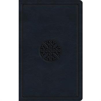 ESV Large Print Value Thinline Bible (Trutone, Navy, Mosaic Cross Design)