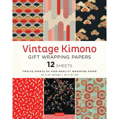 Vintage Kimono Gift Wrapping Papers - 12 Sheets