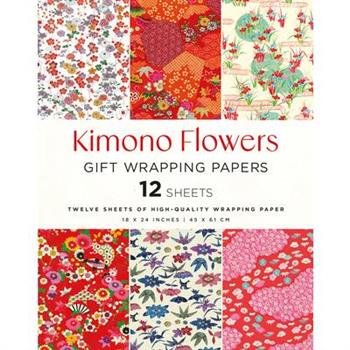 Kimono Flowers Gift Wrapping Papers - 12 Sheets