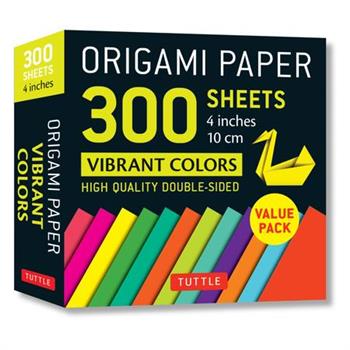 Origami Paper 300 Sheets Vibrant Colors 4 (10 CM)