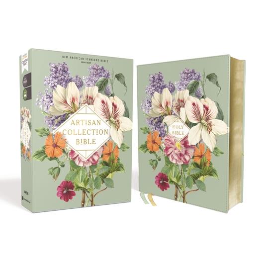 Nasb, Artisan Collection Bible, Leathersoft, Sage Floral, Red Letter Edition, 1995 Text, Comfort Print