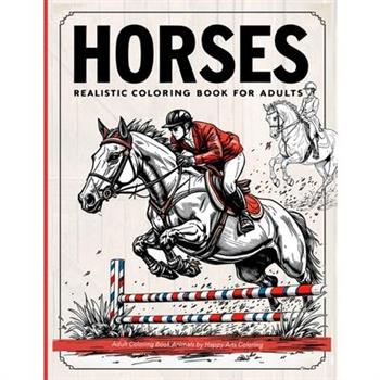 Realistic horses coloring bookadult coloring books animals