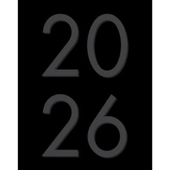 Basic Black 2026 7.5 X 9.5 Booklet Monthly Planner