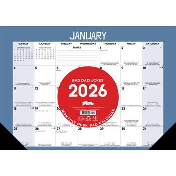 Bad Dad Jokes 2026 17 X 12 Small Monthly Deskpad