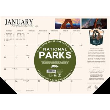 National Parks 2026 17 X 12 Small Monthly Deskpad