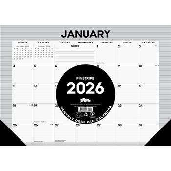 Pinstripe 2026 17 X 12 Small Monthly Deskpad