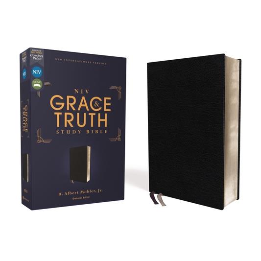 Niv, the Grace and Truth Study Bible, European Bonded Leather, Black, Red Letter, Comfort Print