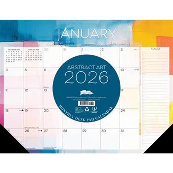 Abstract Art 2026 22 X 17 Large Monthly Deskpad