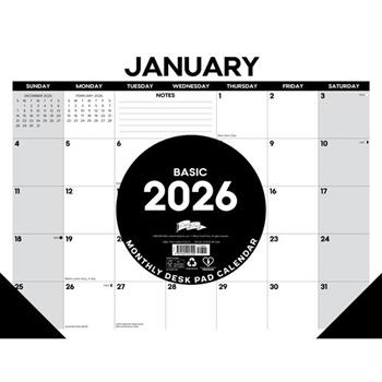 Basic 2026 22 X 17 Large Monthly Deskpad