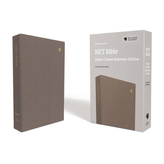 Net Bible Single-Column Reference Cloth Over Board Gray Comfort PrintHoly Bible