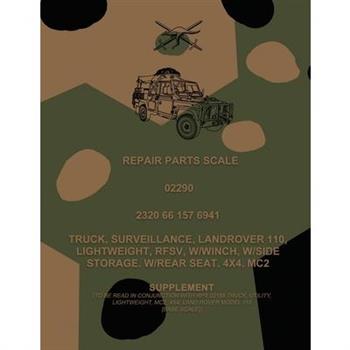 Repair Parts Scale, Truck, Surveillance, Land Rover 110, Lightweight, RFSV, W/Winch, W/Side Storage, W/Rear Seat, 4x4, MC2
