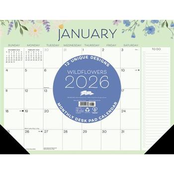 Wildflowers 2026 22 X 17 Large Monthly Deskpad