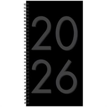 Black 2026 3.5 X 6.5 Softcover Weekly Spiral