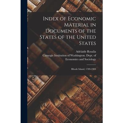 Index of Economic Material in Documents of the States of the United States