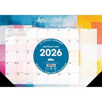 Abstract Art 2026 17 X 12 Small Monthly Deskpad