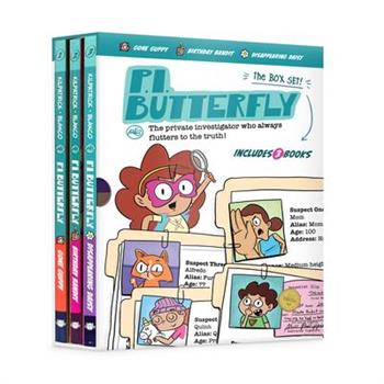 P.I. Butterfly Box Set (Gone Guppy, Birthday Bandit, Disappearing Daisy) for Curious Kids Ages 6-11, Interactive Kids Mystery Early Graphic Novel Gift Set