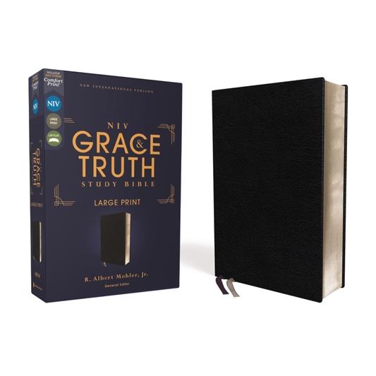 Niv, the Grace and Truth Study Bible, Large Print, European Bonded Leather, Black, Red Letter, Comfort Print