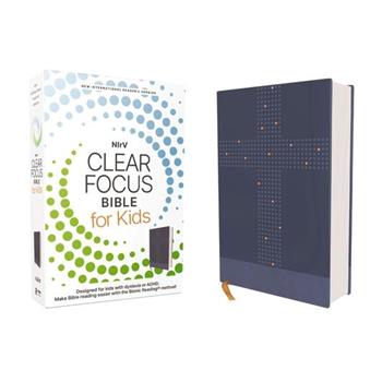 Nirv, Clear Focus Bible for Kids (Help Kids with ADHD or Dyslexia Read with Confidence), Leathersoft, Blue