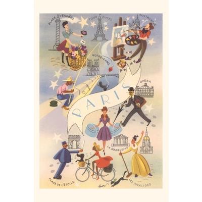 Vintage Journal Travel Poster for Paris