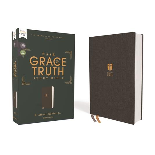Nasb, the Grace and Truth Study Bible, Cloth Over Board, Gray, Red Letter, 1995 Text, Comfort Print