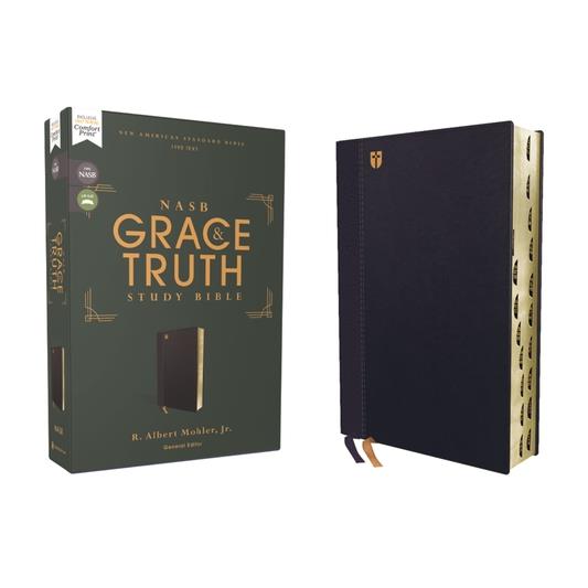 Nasb, the Grace and Truth Study Bible, Leathersoft, Navy, Red Letter, 1995 Text, Thumb Indexed, Comfort Print