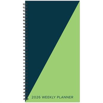 Navy Lime Duotone 2026 3.5 X 6.5 Softcover Weekly Spiral
