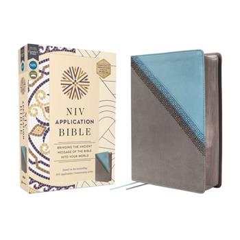 NIV Application Bible, Leathersoft, Teal/Grey, Red Letter, Comfort Print