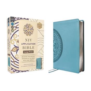 NIV Application Bible, Large Print, Leathersoft, Teal, Red Letter, Comfort Print
