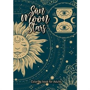 Sun Moon Stars coloring book for adults