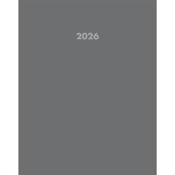 Basic Gray 2026 7.5 X 9.5 Booklet Monthly Planner