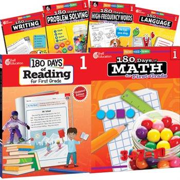 180 Days(tm) Reading, High-Frequency Words, Math, Problem Solving, Writing, & Language for Grade 1: 6-Book Set