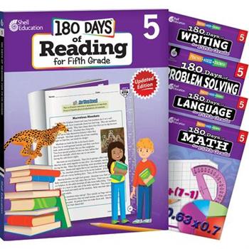 180 Days(tm) Reading, Math, Problem Solving, Writing, & Language for Grade 5: 5-Book Set