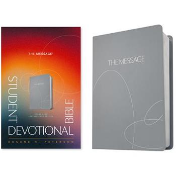 The Message Student Devotional Bible (Leather-Look, Stone Gray)