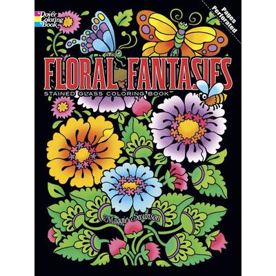 Floral Fantasies Stained Glass Coloring Book
