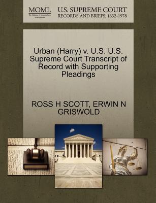 Urban (Harry) V. U.S. U.S. Supreme Court Transcript of Record with Supporting Pleadings