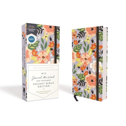 Niv, Journal the Word New Testament, Pocket Bible Edition, Hardcover, Floral, Red Letter, Comfort Print