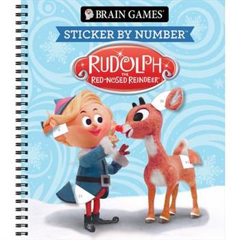 Brain Games - Sticker by Number: Rudolph the Red-Nosed Reindeer