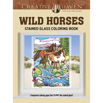 Creative Haven Wild Horses Stained Glass Coloring Book