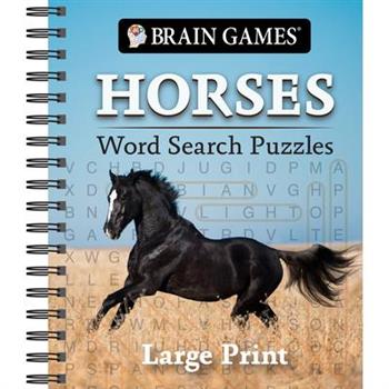 Brain Games - Horses Word Search Puzzles - Large Print