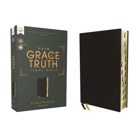 Nasb, the Grace and Truth Study Bible, European Bonded Leather, Black, Red Letter, 1995 Text, Thumb Indexed, Comfort Print