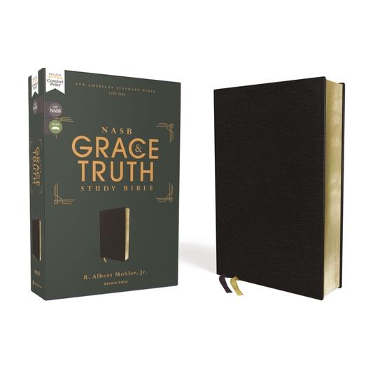 Nasb, the Grace and Truth Study Bible, European Bonded Leather, Black, Red Letter, 1995 Text, Comfort Print