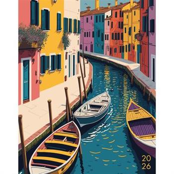 Colorful Canal 2026 7.5 X 9.5 Booklet Monthly Planner