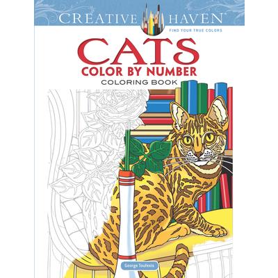 Creative Haven Cats Color by Number Coloring Book
