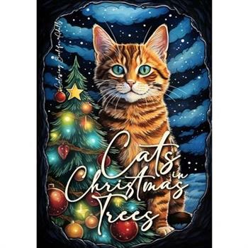 Cats in Christmas Trees Coloring Book for Adults