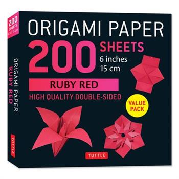 Origami Paper 200 Sheets Ruby Red 6 (15 CM)