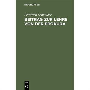 Beitrag zur Lehre von der Prokura
