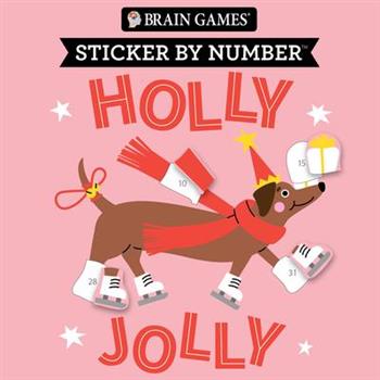 Brain Games - Sticker by Number: Holly Jolly (Christmas - Stocking Stuffer)