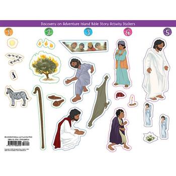 Vacation Bible School (Vbs) 2021 Discovery on Adventure Island Bible Story Activity Stickers (Pkg of 6)