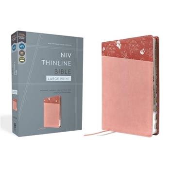Niv, Thinline Bible, Large Print, Leathersoft, Pink, Red Letter, Thumb Indexed, Comfort Print